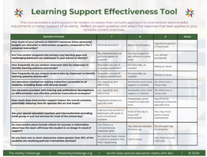 learning support effectiveness tool